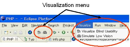 Users can call visualization from visualize menu.