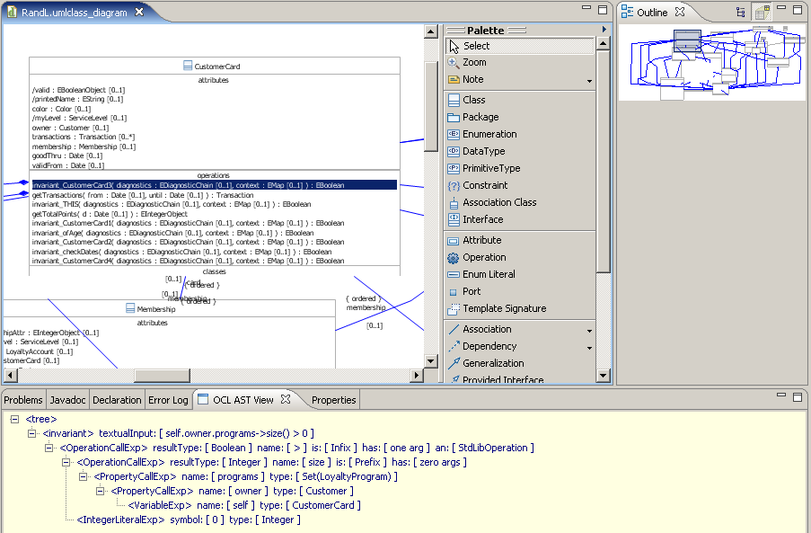 Using OCLASTView with UML2 Tools editor 