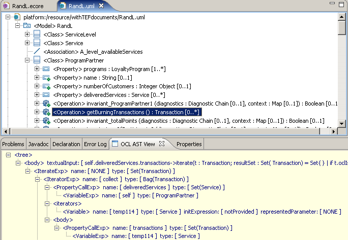 Using OCLASTView with the UML Model Editor 