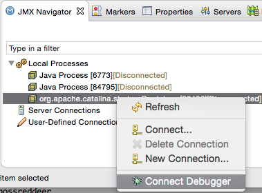 connect debugger