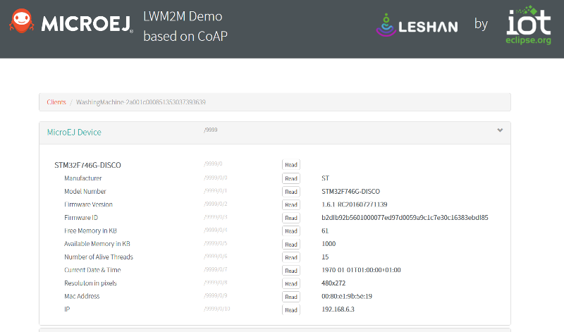 Leshan Server UI