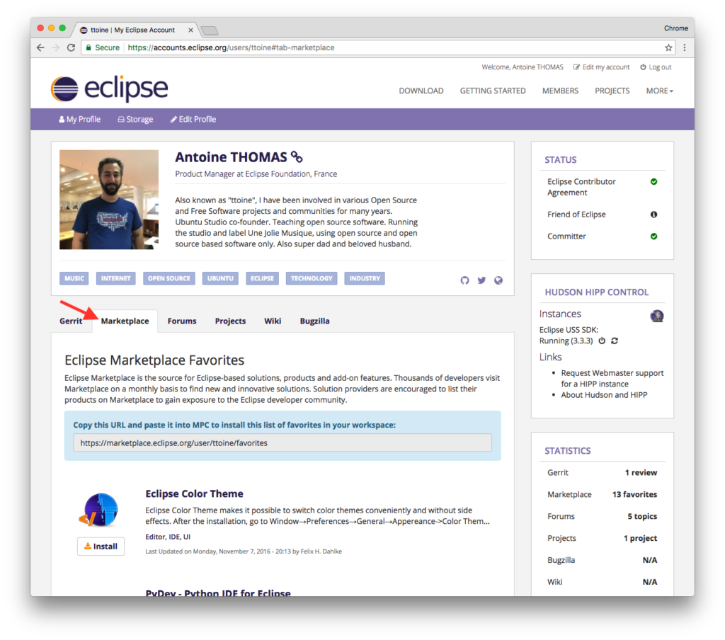 Tutorial Eclipse Marketplace & Favourites List The Eclipse Foundation