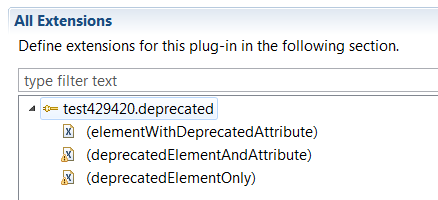 Deprecated extension in tree