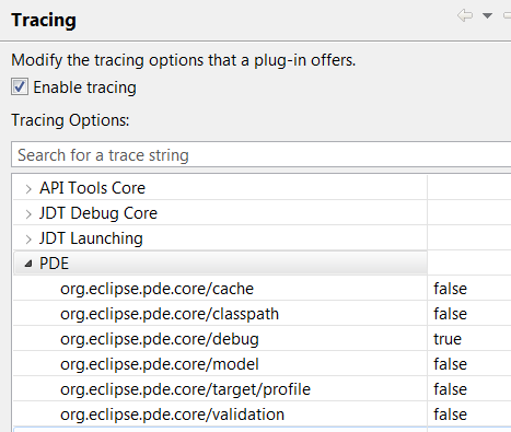 PDE tracing options