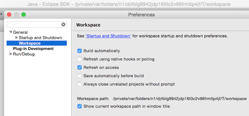 Show the workspace in preferences and in window title