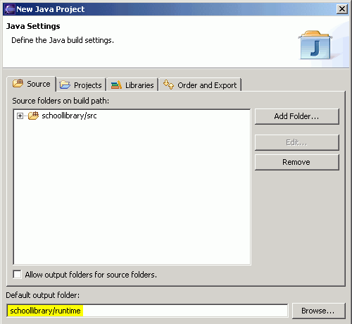Specify default output folder