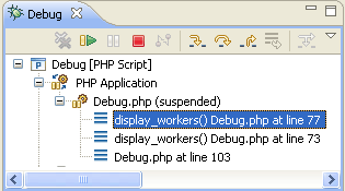 Debug View [PHP Debug Perspective]