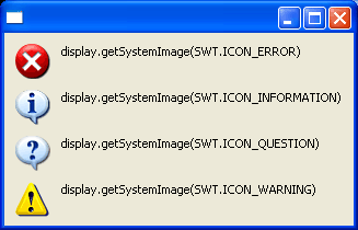 System images as they appear on Windows XP