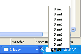 An SWT TrayItem in the Windows XP system tray