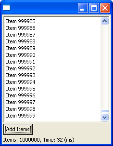 A Table with 1,000,000 items