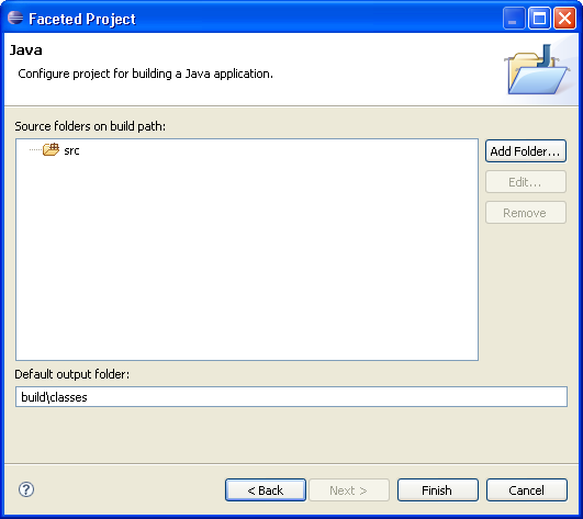 Java Facet Wizard Page