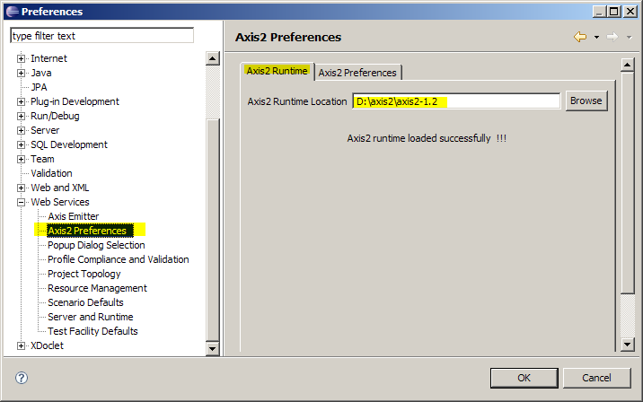 Installing Axis2 runtime