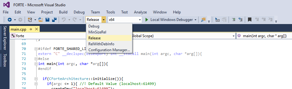 Release Mode of Visual Studio 