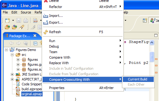 Screenshot showing how to initiate a comparison