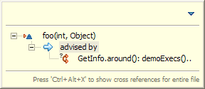 The quick form of the Cross References view