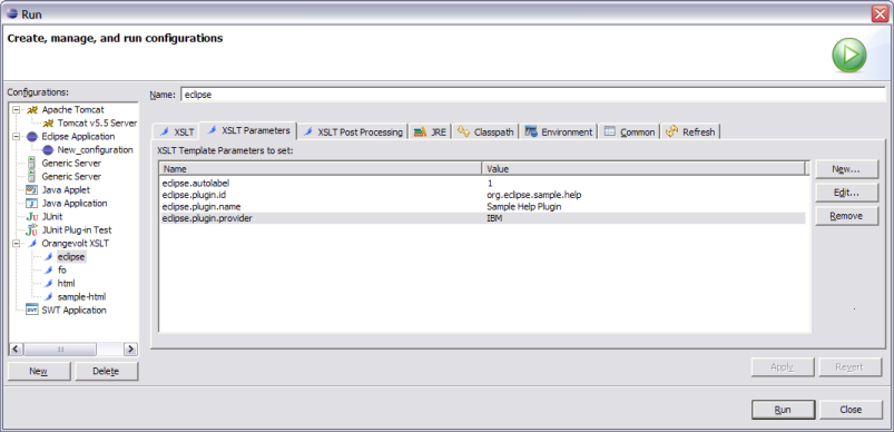 Sample Eclipse Infocenter Transformation Configuration