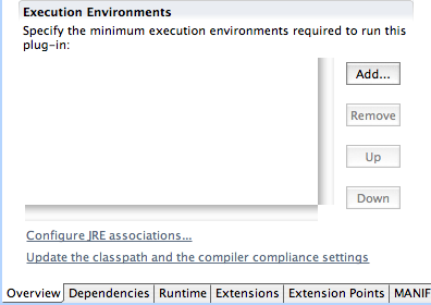 Eclipse PDE manifest editor