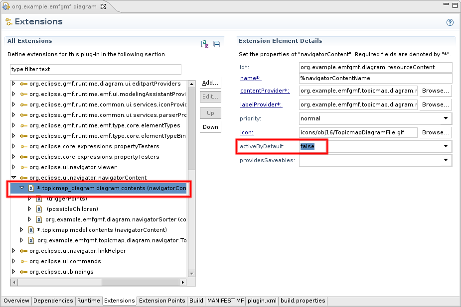 Disable Diagram Content Provider