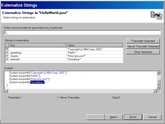 Externalize Strings wizard