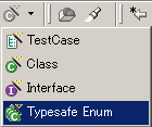 Typesafe Enum wizard shows up as an action on the toolbar in the Java Perspective