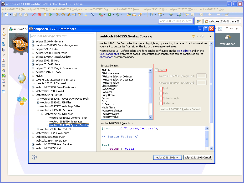 Figure 4 - Eclipse IDE for Java EE Developers Package with Babel Pseudo Translation Language Packs