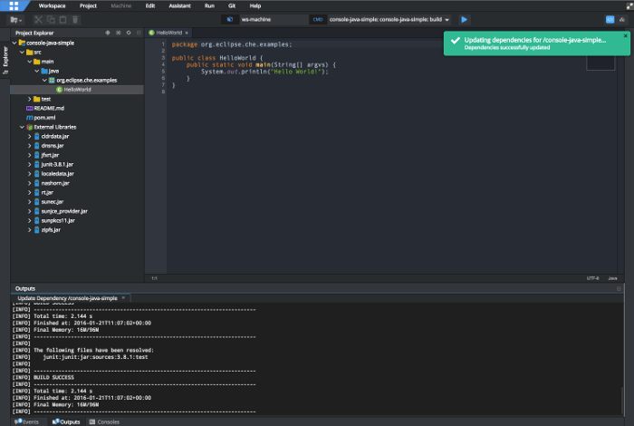 eclipse che workspace