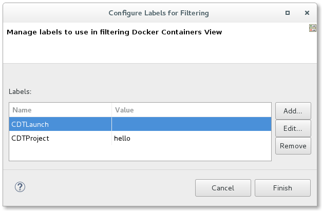 Filter Label Configuration