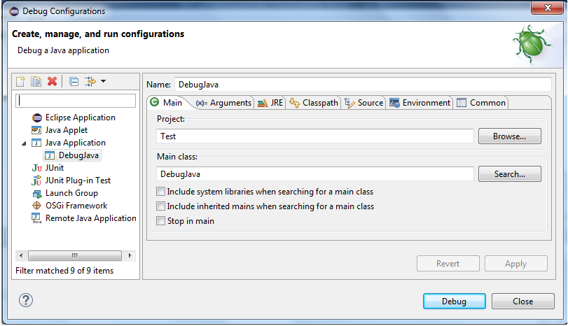 how to debug applet in eclipse