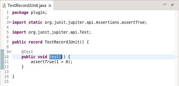 JUnit test as record