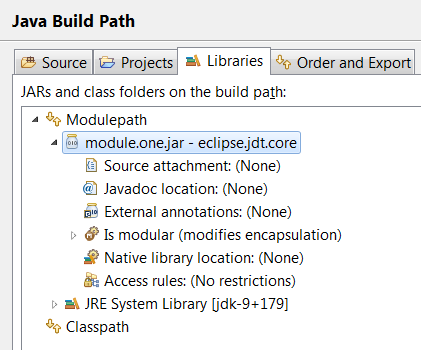 Java 9 module path