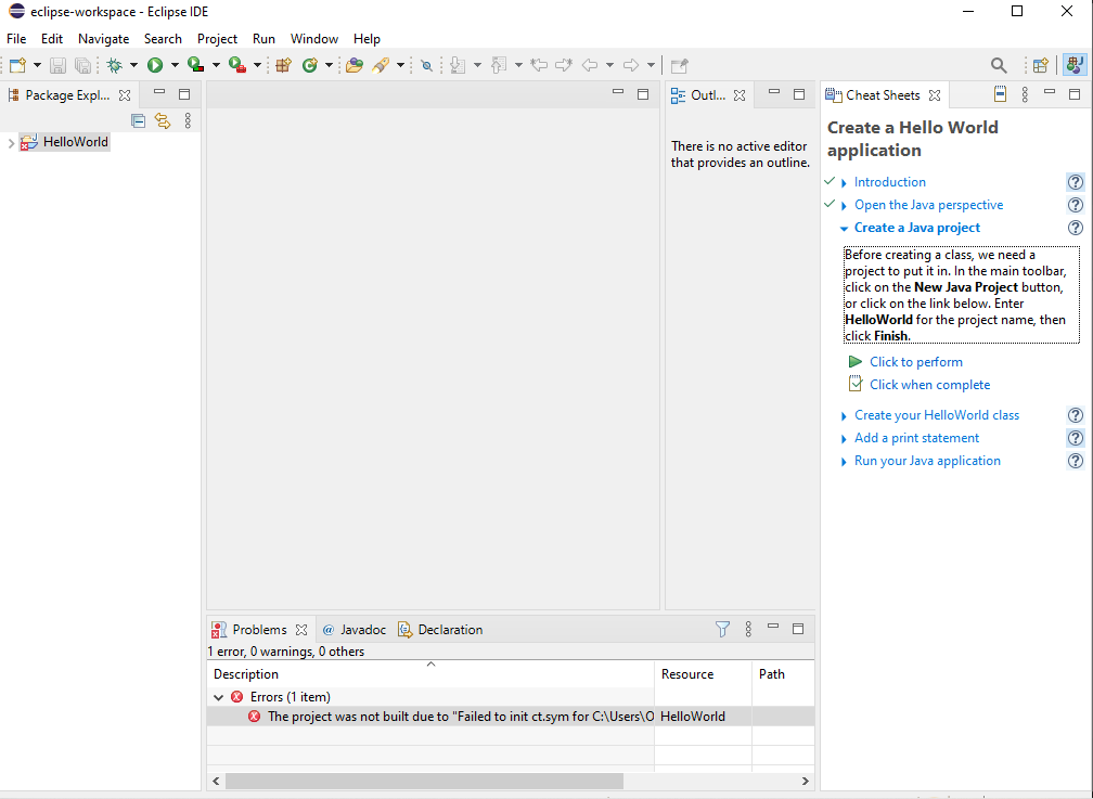 Eclipse community forums newcomers hello world will not work failed 