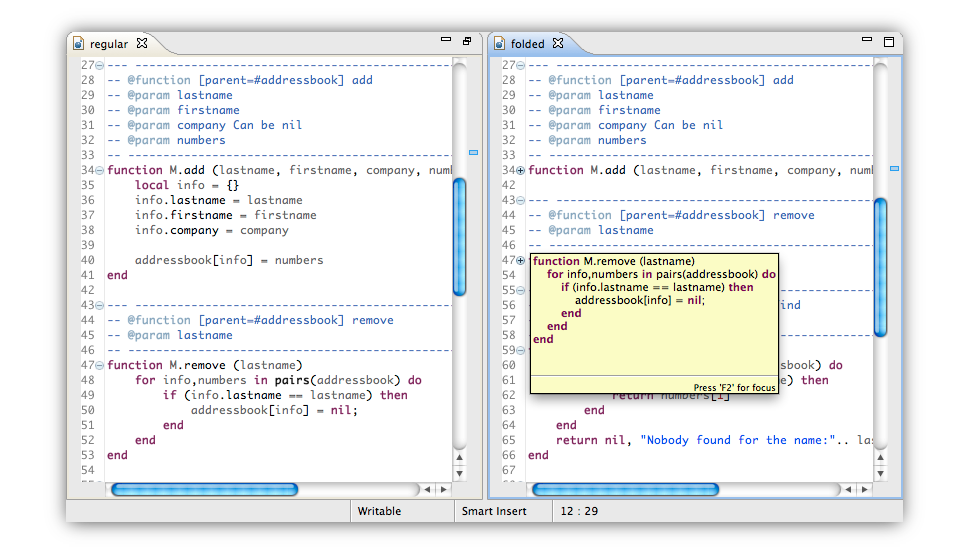 Code Folding screenshot