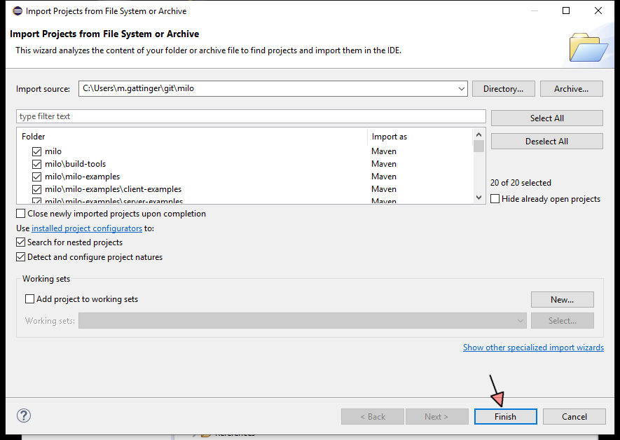 eclipse
09.05.2019 , 13:36:38
Import Projects from File System or Archive