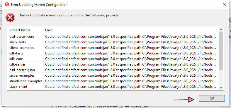 eclipse
09.05.2019 , 13:46:21
Error Updating Maven Configuration
