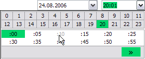 Compact style dropdown just displays hours and "rounded" minute values