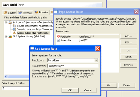 Build path wizard with access rules picture of Build path wizard with access rules