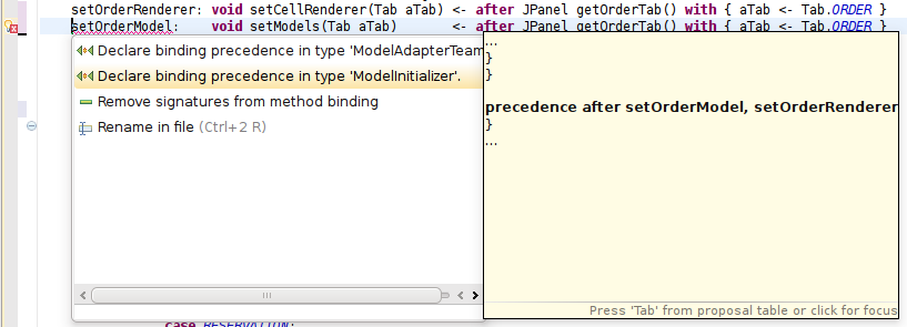 Add "precedence after" quickfix