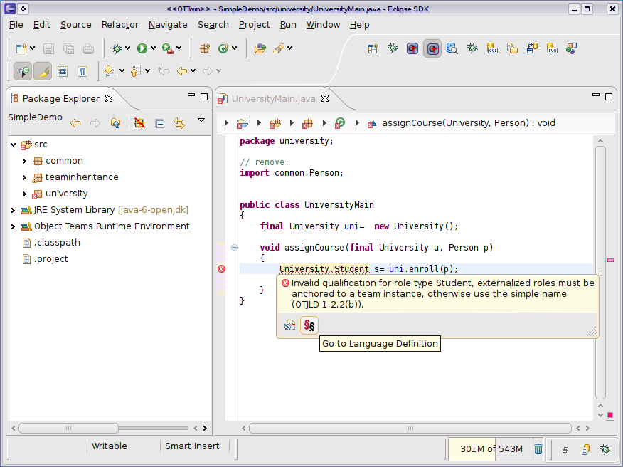 Go to Language Definition from problem hover