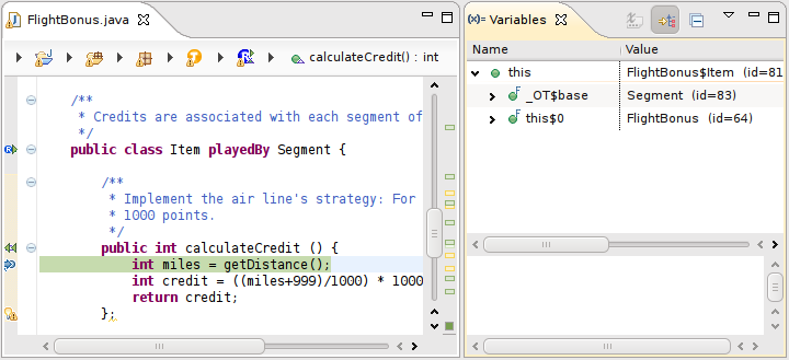 Variables view showing _OT$base