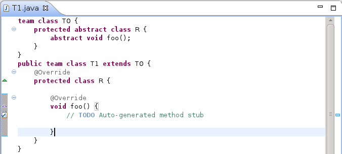 Result of "Add unimplemented methods" quick fix