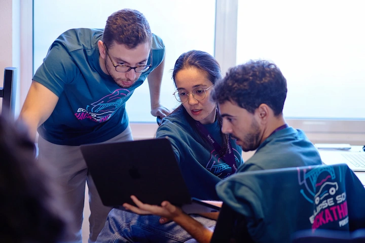 SDV Hackathon team coding together