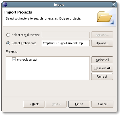 Import Projects Wizard