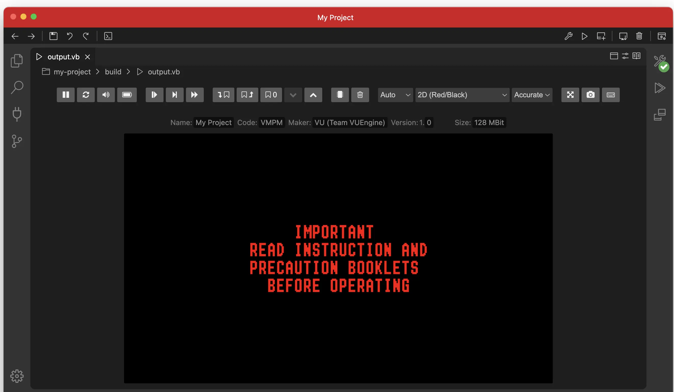 The retro-style VUEngine game framework
