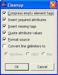 popup Cleanup dialog