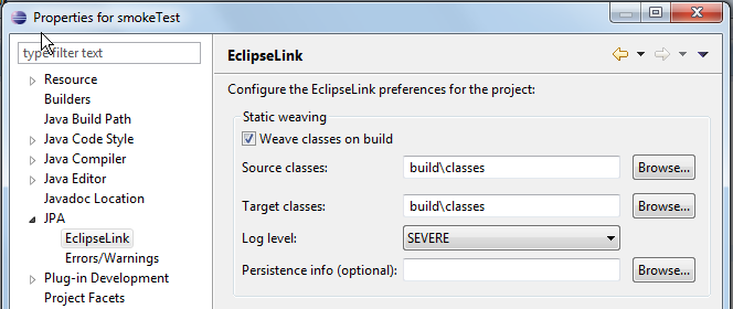 EclipseLink Static Weaving
